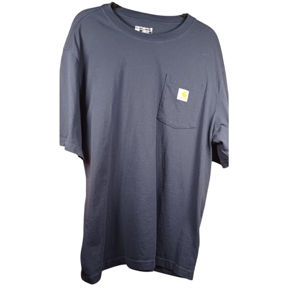 Carhartt K87 Men's Loose Fit Heavyweight Pocket T-Shirt Navy Blue - Size Large